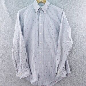 Brooks Brothers‎ Regent Mens S Geometric Striped Button Down Shirt Preppy Carrer